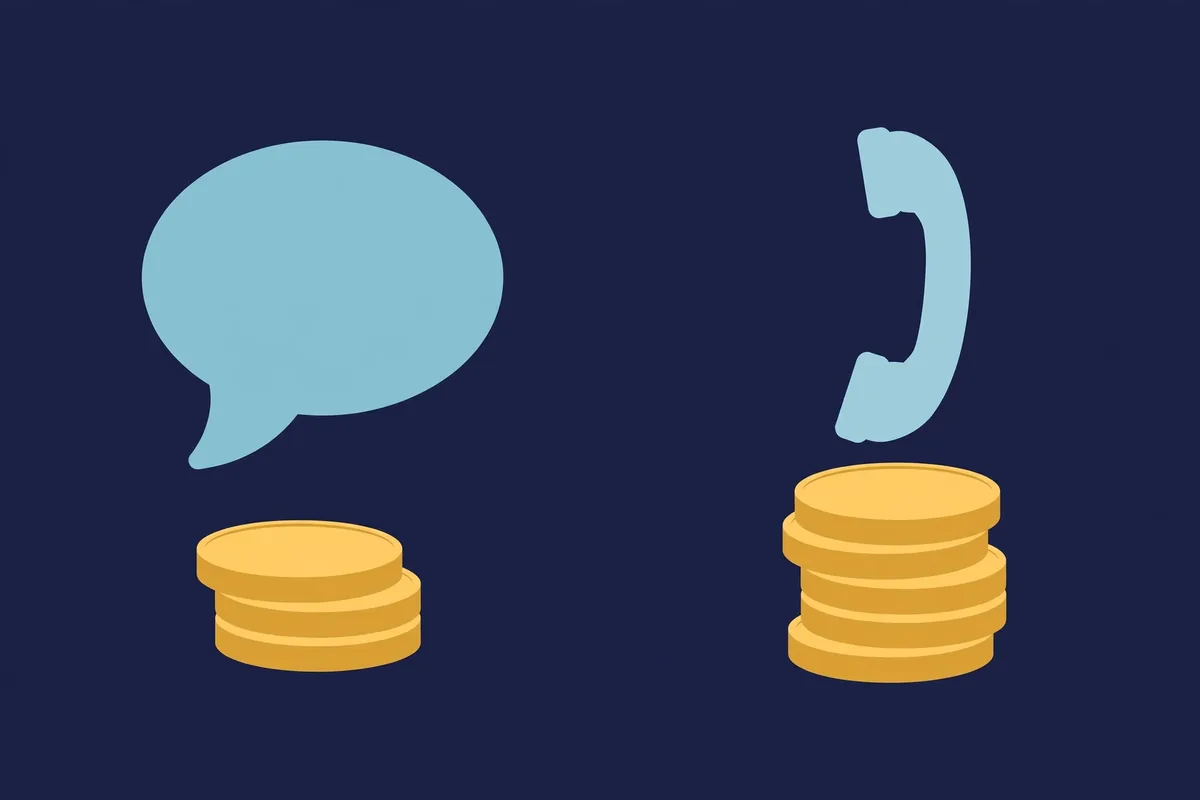Comparison of typical chatbot and AI calling agent costs for small businesses