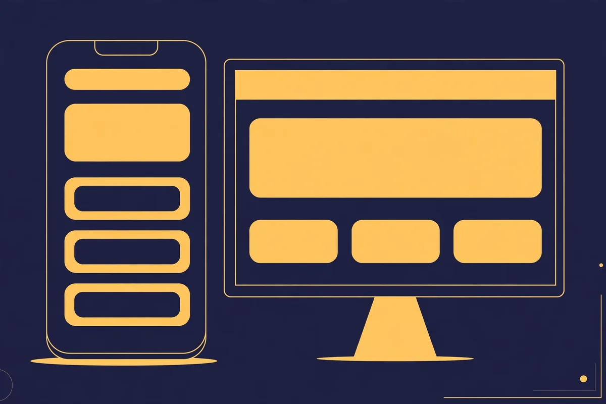 Smartphone and desktop mockups of the same business website, showing mobile-first design