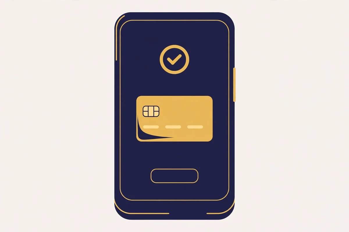 Smartphone showing a checkout confirmation during a test order on a new Shopify store